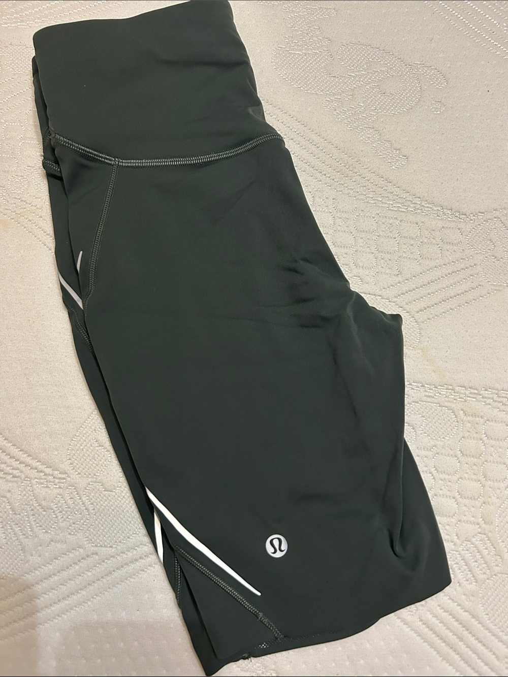 lululemon athletica Black Bike Shorts with White Accents